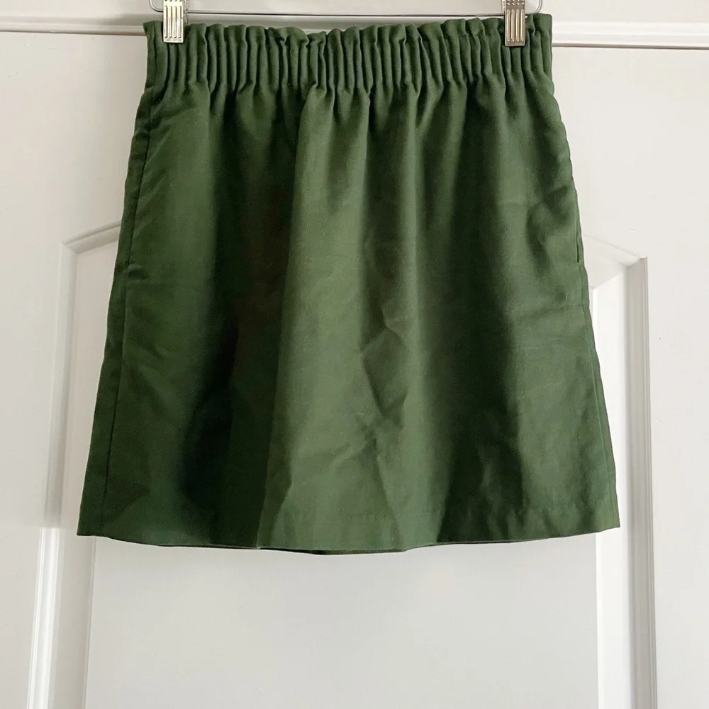 J Crew Wool Blend Mini Skirt Forest Green - 2